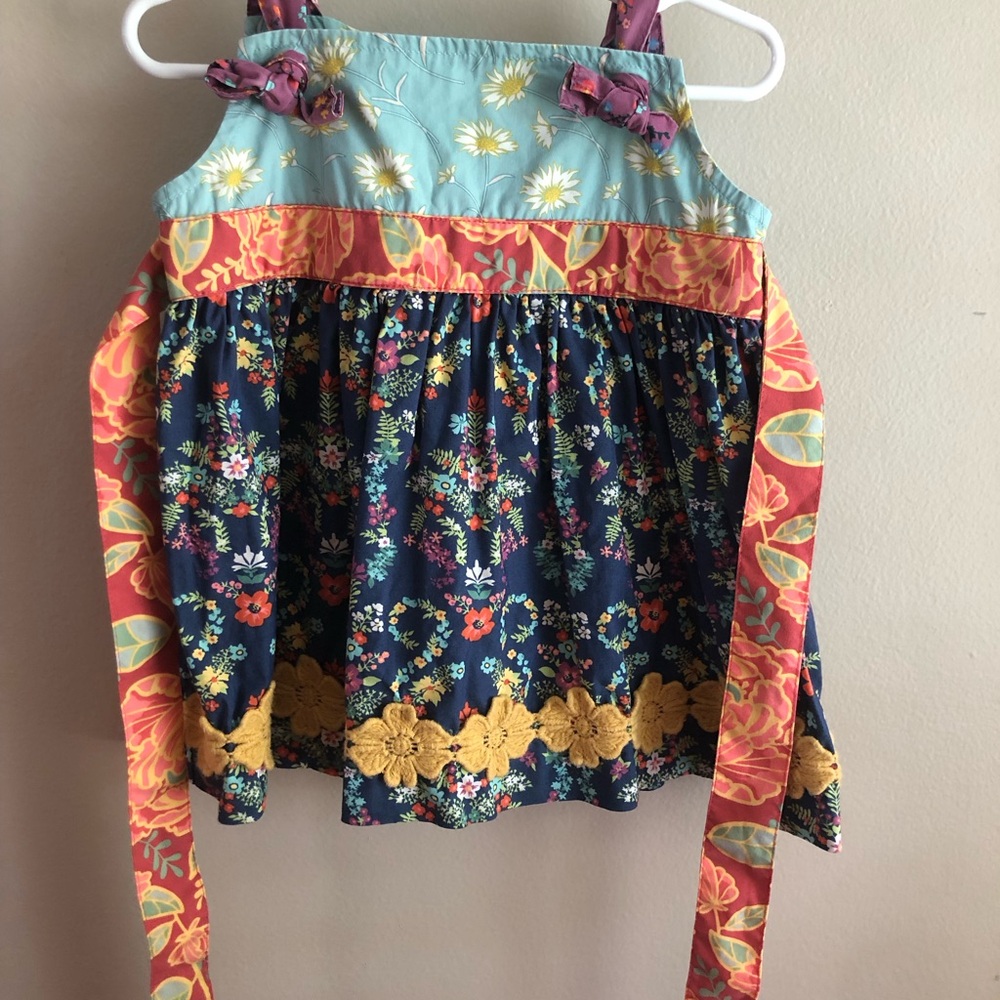 Matilda Jane Floral top with Purple and Yellow Accents